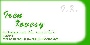 iren kovesy business card